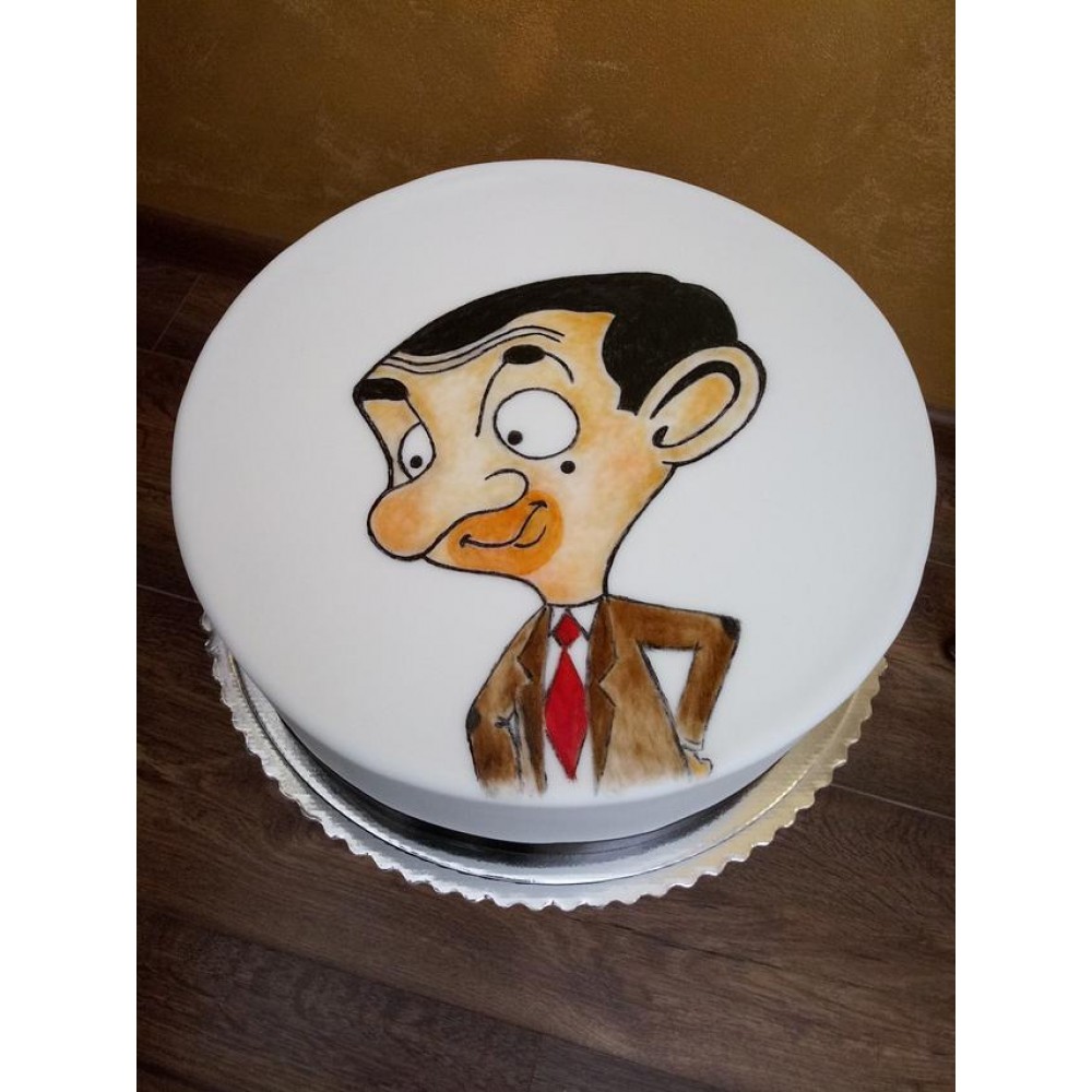 Mr.Bean Cartoon Photo Cake Delivery In Delhi And Noida